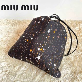 極美品 MIU MIU ミュウミュウ 巾着 巾着ポーチ ブラック-