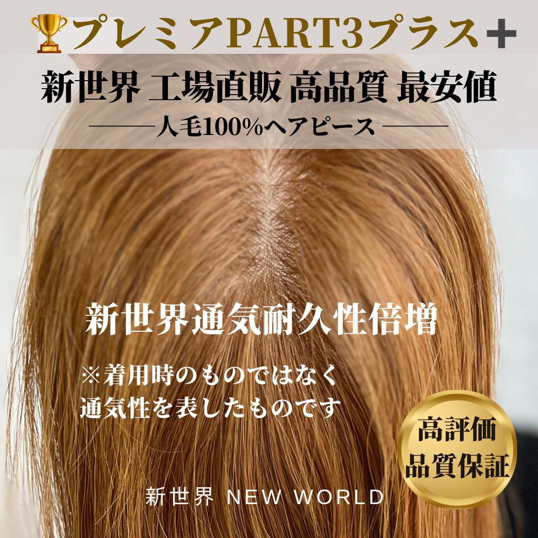 最新生産新世界ヘアピース☆高級人工肌9*14総手植え50㌢〜円形脱毛症