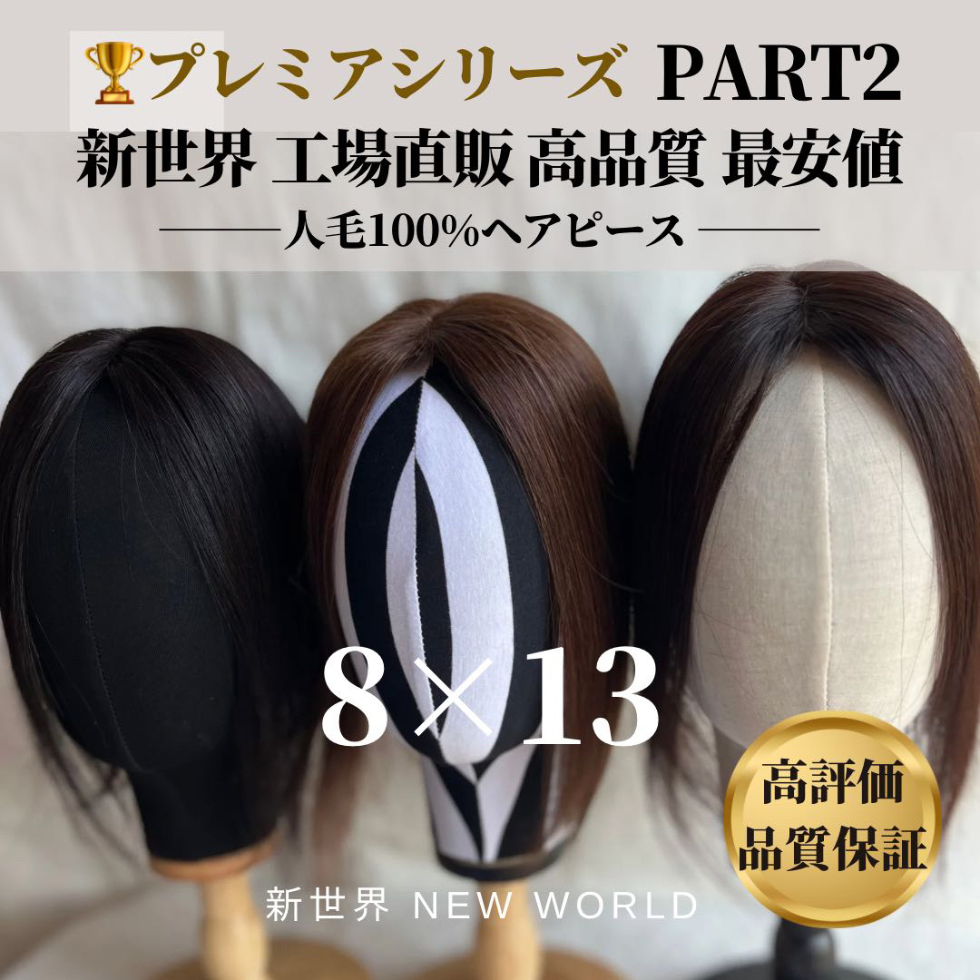 上品 新世界ヘアピース8 13 最長35〜37cm プレミアpart2ふんわり済
