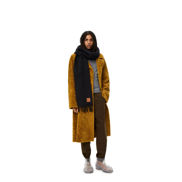 LOEWE - ロエベLoewe大人気モヘア マフラー スカーフ アナグラム 黒の