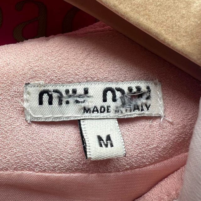 良品】MIU MIU ビジュー襟ワンピース ピンク ノースリーブ M | www