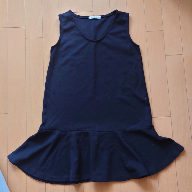 お値下げ　キッズ　ワンピース　黒　韓国子供服サイズ11　120相当 キッズ/ベビー/マタニティのキッズ服女の子用(90cm~)(ワンピース)の商品写真