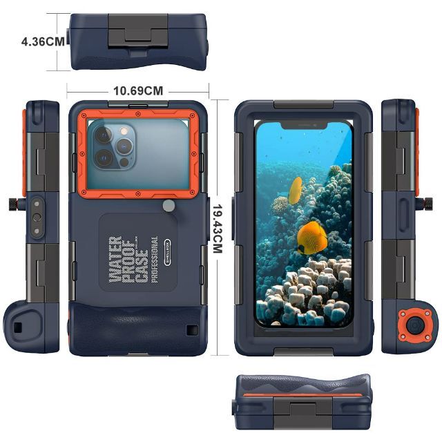 ☆在庫処分 潜水用ケース iphone 水中撮影 ケース ラップ付き オレンジ