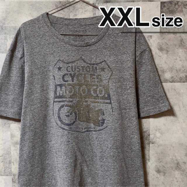 sonoma(ソノマ)のTシャツ　XXLサイズ　Sonoma ソノマ　グレー　バイク　USA古着 メンズのトップス(Tシャツ/カットソー(半袖/袖なし))の商品写真