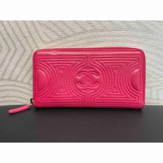 シャネル(CHANEL)の★シャネル★ラウンドファスナー長財布★ココマーク★ステッチ★ピンク★レザー22番(財布)