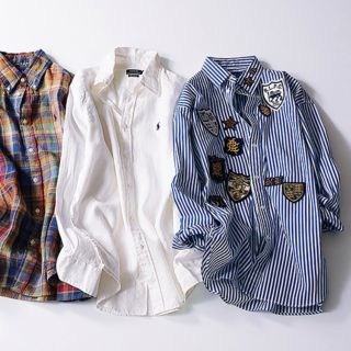 ポロラルフローレン(POLO RALPH LAUREN)のラルフローレン  ボーイフレンド　ストライプシャツ　極美品　レア(シャツ/ブラウス(長袖/七分))