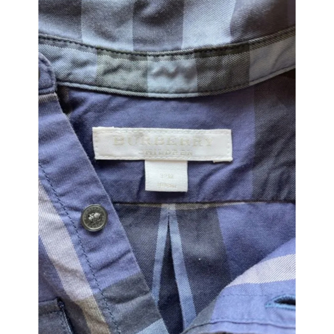 BURBERRY - ▷ バーバリーチルドレン 青チェック 長袖シャツ BURBERRY - ▷ バーバリーチルドレン 青チェック 長袖シャツ