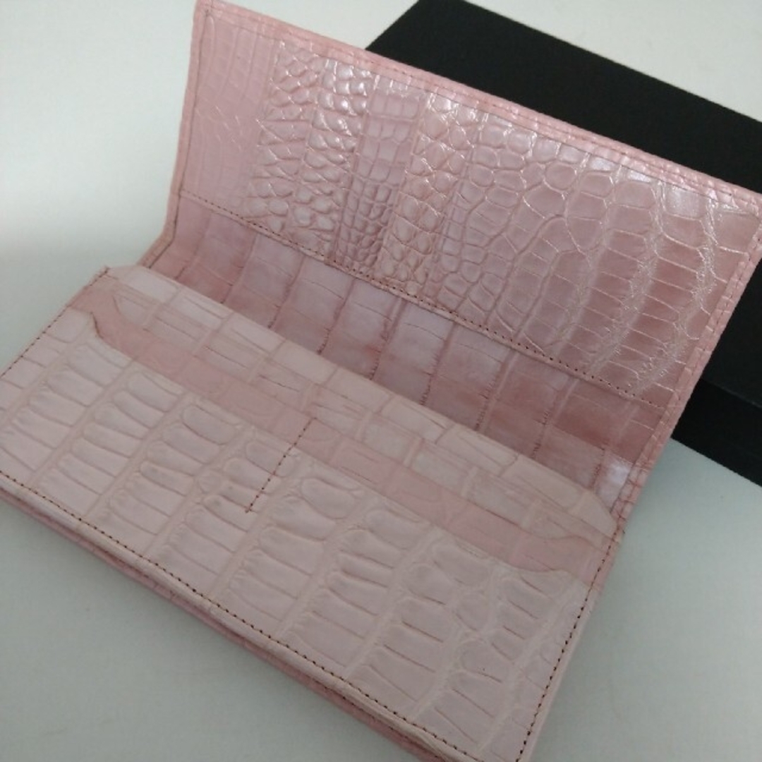 【未使用】クロコダイル長財布 パールピンク