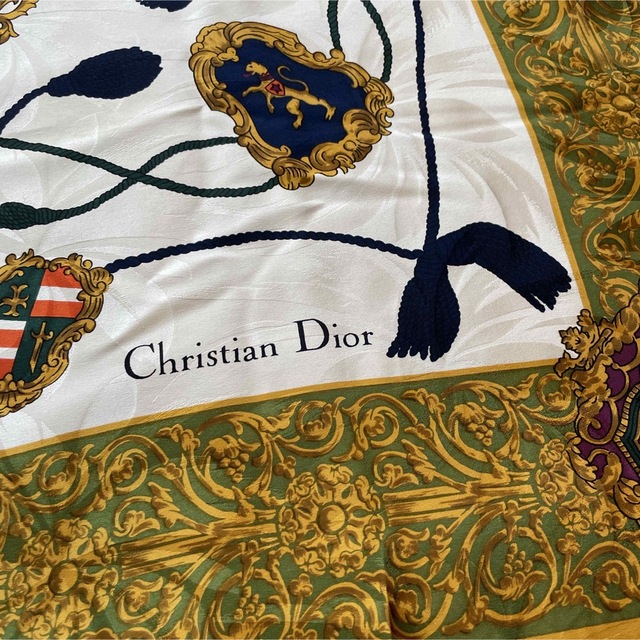 Christian Dior(クリスチャンディオール)のChristian Dior クリスチャンディオール 大判 シルクスカーフ ロゴ レディースのファッション小物(バンダナ/スカーフ)の商品写真