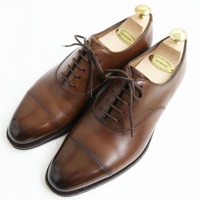 美品●EDWARD GREEN エドワードグリーン CHELSEA/チェルシー 82ラスト キャップトゥ レザーシューズ 6 1/2 ブラウン イングランド製 メンズ