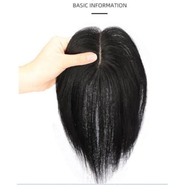 ❤️新品【T 字型】30 人工皮膚 つむじ用部分wig 簡単装着 ブラック❤️