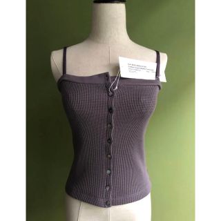 cotton cupro waffle camisole ワッフルキャミソール(キャミソール)