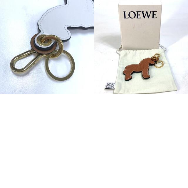 ロエベ LOEWE ホース ゼブラモチーフ バッグチャーム キーホルダー レザー ブラウン