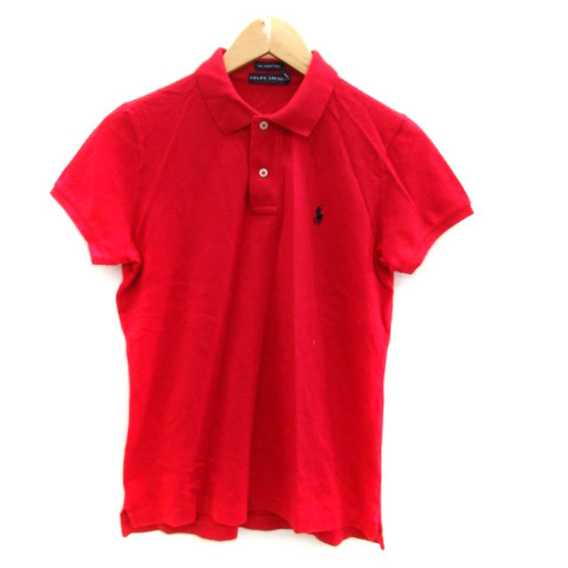 Ralph Lauren(ラルフローレン)のラルフローレン ポロシャツ ポロカラー 半袖 ロゴ刺繍 M 赤 レッド レディースのトップス(ポロシャツ)の商品写真