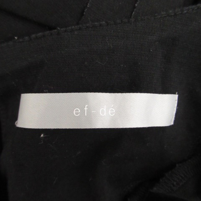 ef-de(エフデ)のエフデ カットソー ラウンドネック 半袖 フリル フェイクパール 9 黒 レディースのトップス(カットソー(半袖/袖なし))の商品写真