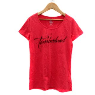 ティンバーランド(Timberland)のティンバーランド Tシャツ カットソー 半袖 ロゴプリント M 赤 黒(Tシャツ(半袖/袖なし))