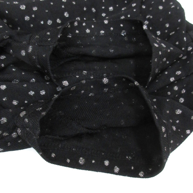 INED(イネド)のイネド カットソー Tシャツ 半袖 Uネック ラメ 2 黒 シルバー /FF31 レディースのトップス(カットソー(半袖/袖なし))の商品写真