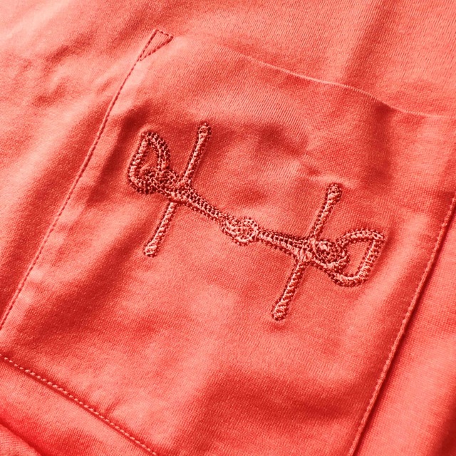 美品　HERMES エルメス　Tシャツ　カットソー　オレンジ　刺繍　コットン