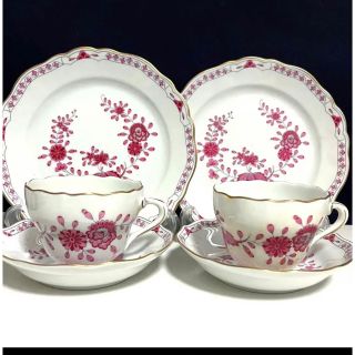 マイセン(MEISSEN)のフッチェンロイター　インドの華　ピンク　トリオ2セット(食器)