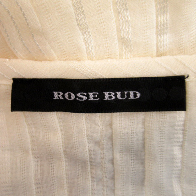 ROSE BUD(ローズバッド)のローズバッド カーディガン ロング丈 七分袖 シースルー ストライプ柄 F レディースのトップス(カーディガン)の商品写真