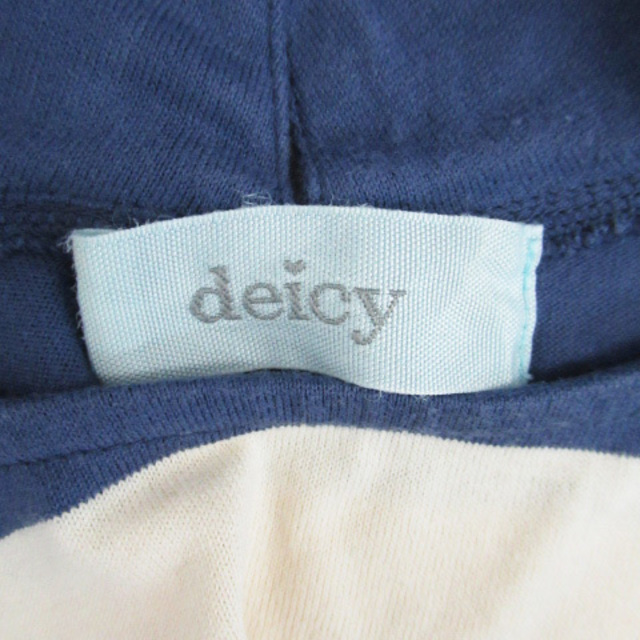 deicy(デイシー)のデイシー チュニック フレンチスリーブ ボーダー柄 F 青 ブルー アイボリー レディースのトップス(チュニック)の商品写真