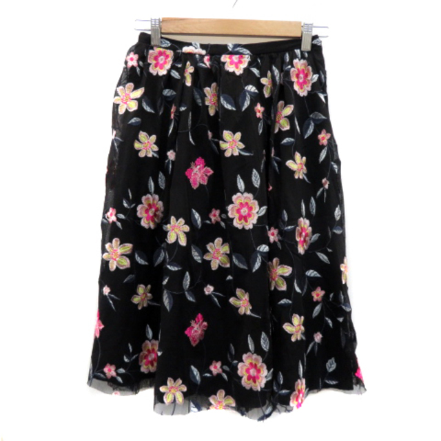 ザラ ベーシック チュールスカート フレアスカート ギャザースカート 花柄刺繍 レディースのスカート(ひざ丈スカート)の商品写真