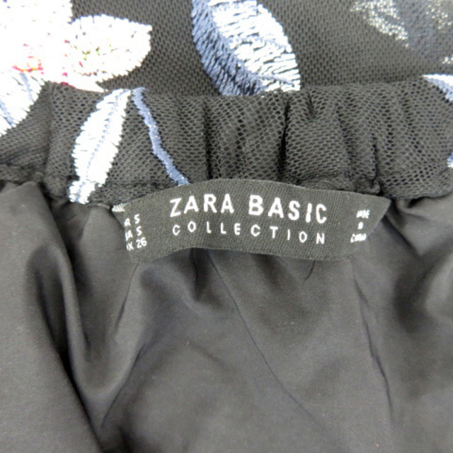 ザラ ベーシック チュールスカート フレアスカート ギャザースカート 花柄刺繍 レディースのスカート(ひざ丈スカート)の商品写真
