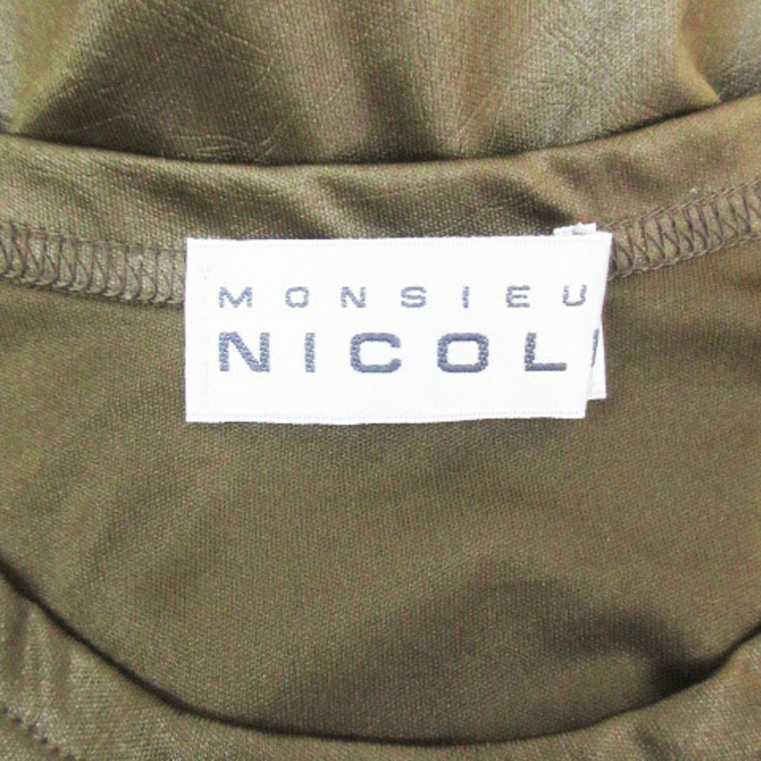 MONSIEUR NICOLE(ムッシュニコル)のムッシュニコル カットソー 長袖 クルーネック 無地 F カーキ /FF51 メンズのトップス(Tシャツ/カットソー(七分/長袖))の商品写真