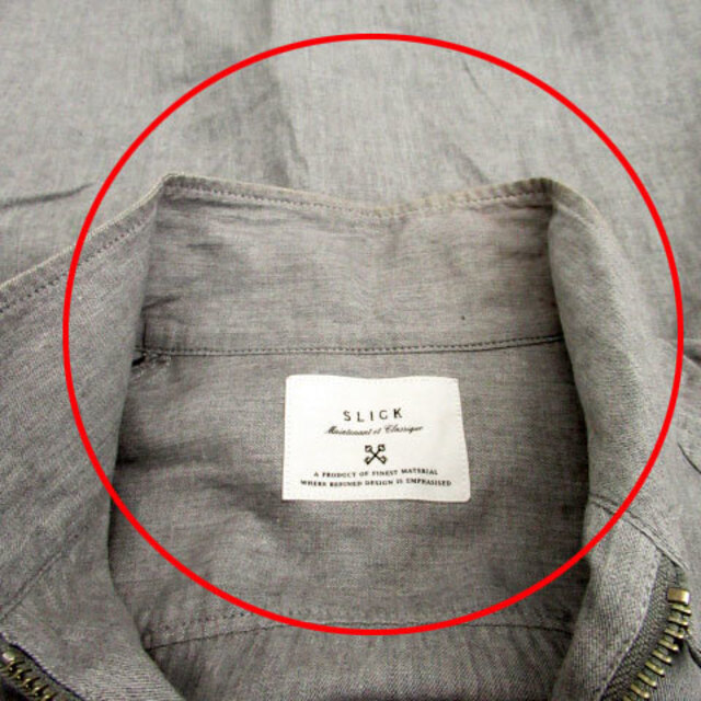 SLICK(スリック)のスリック スタンドカラージャケット 半袖 ミドル丈 ダブルジップ 38 グレー メンズのジャケット/アウター(その他)の商品写真