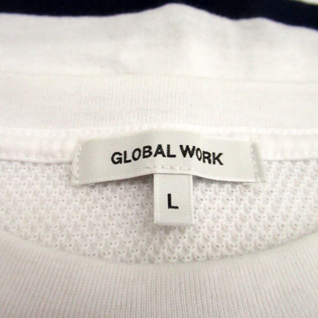 GLOBAL WORK(グローバルワーク)のグローバルワーク  Tシャツ カットソー 半袖 ラウンドネック L ホワイト 白 メンズのトップス(Tシャツ/カットソー(半袖/袖なし))の商品写真