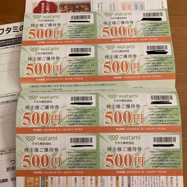 ワタミ(ワタミ)のワタミ株主優待券☆4000円分 チケットの優待券/割引券(レストラン/食事券)の商品写真