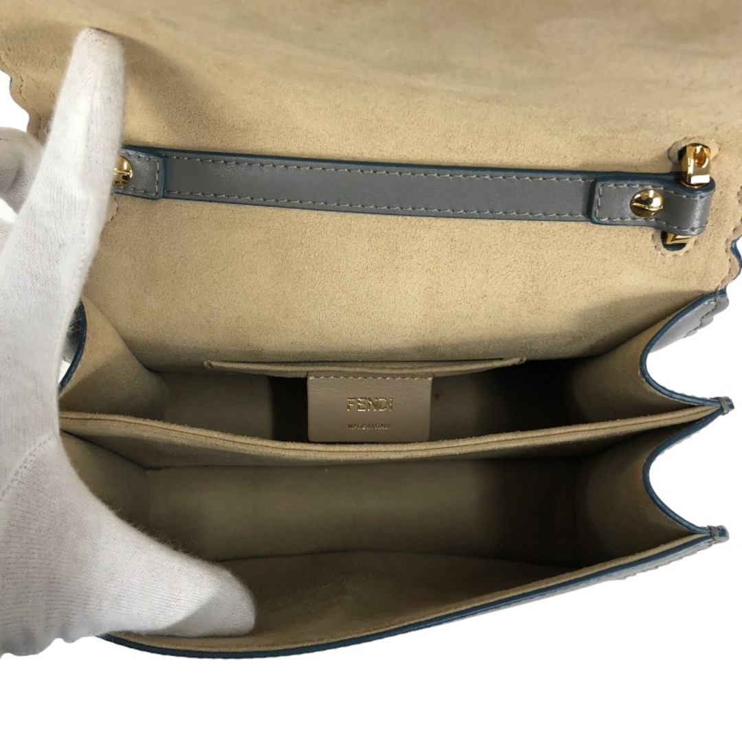 FENDI(フェンディ)のフェンディ FENDI ミニキャナイ 8M0381 グレー レザー レディース ショルダーバッグ レディースのバッグ(ショルダーバッグ)の商品写真