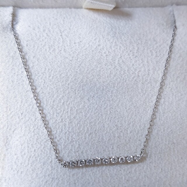 サマンサティアラ ダイヤモンド バー ネックレス K18WG 0.14ct | www