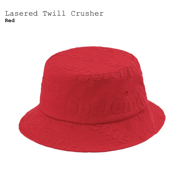 Supreme(シュプリーム)のシュプリーム　Lasered Twill Crusher　赤M/L メンズの帽子(ハット)の商品写真