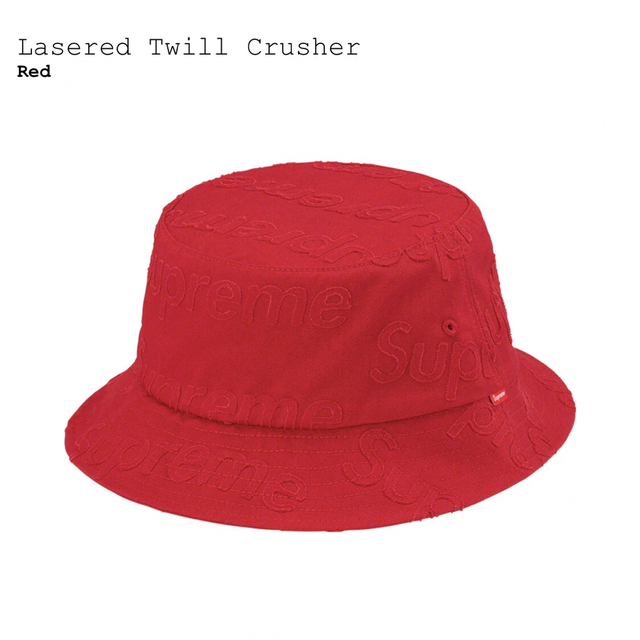 Supreme(シュプリーム)のシュプリーム　Lasered Twill Crusher　赤M/L メンズの帽子(ハット)の商品写真