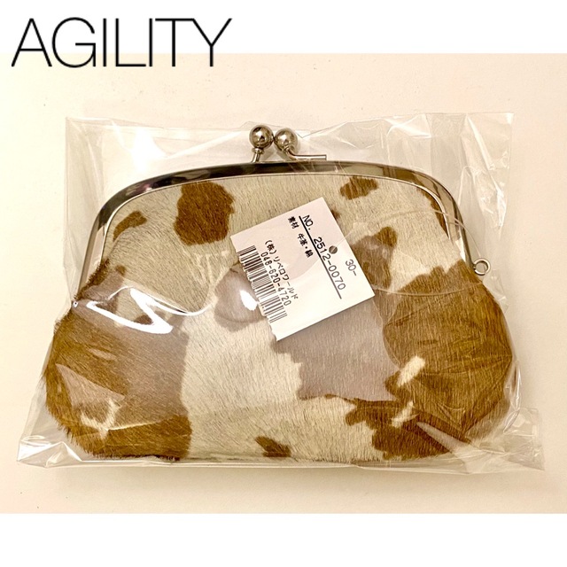 AGILITY(アジリティ)のAGILITY アジリティ ハラコ がま口ポーチ 財布 小銭入れ 本革 メンズのファッション小物(コインケース/小銭入れ)の商品写真