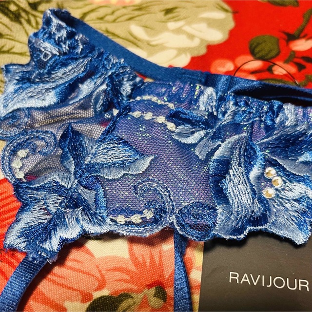 Ravijour(ラヴィジュール)の★Ravijour★ラメストーン花柄刺繍ガーターベルト★下着★BLUE★セクシー レディースの下着/アンダーウェア(その他)の商品写真