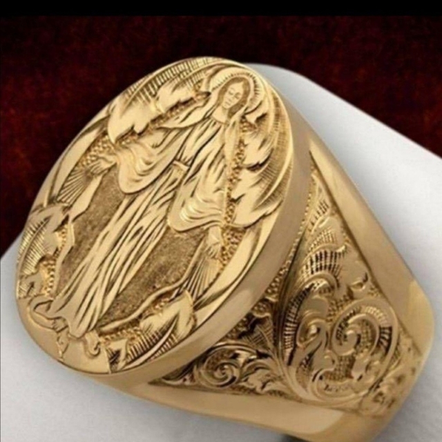 【SALE】リング メンズ アクセサリー ゴールド マリア 聖母 指輪 20号 メンズのアクセサリー(リング(指輪))の商品写真