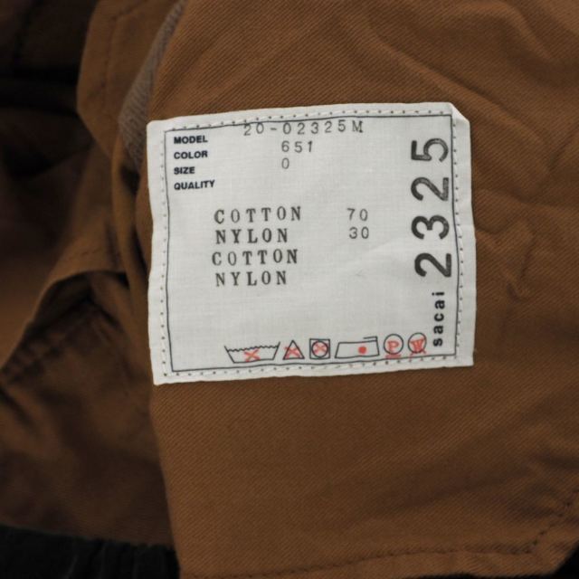 サカイ sacai 20AW Cotton Oxford Pants 0 茶 6