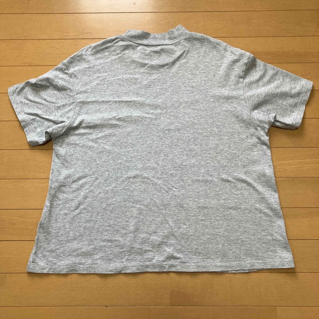 UNIQLO(ユニクロ)のオーバーサイズハイネックTシャツ　グレー レディースのトップス(Tシャツ(半袖/袖なし))の商品写真