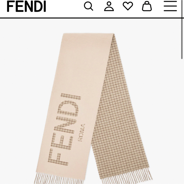 FENDI - 【極美品】FENDI 現行モデル カシミヤ混合マフラー ビッグロゴ 