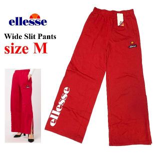 エレッセ(ellesse)の新品　Mサイズ　エレッセ　レディース　ワイドスリットパンツ　レッド　ガウチョ(カジュアルパンツ)