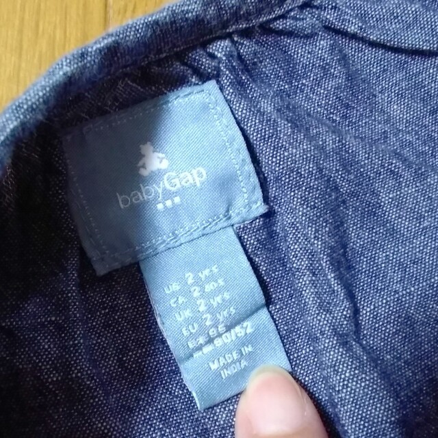 babyGAP(ベビーギャップ)の95cm♥baby GAP ワンピース デニム フレンチ フリル 女の子 キッズ/ベビー/マタニティのキッズ服女の子用(90cm~)(ワンピース)の商品写真