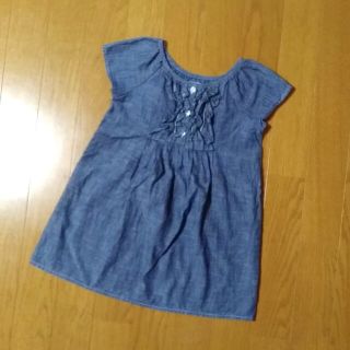 ベビーギャップ(babyGAP)の95cm♥baby GAP ワンピース デニム フレンチ フリル 女の子(ワンピース)