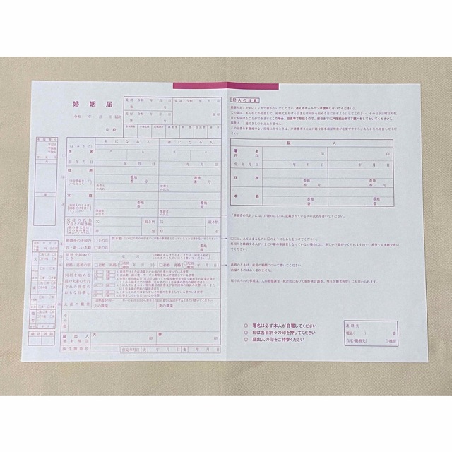 しあわせピンクの婚姻届 エンタメ/ホビーの雑誌(結婚/出産/子育て)の商品写真