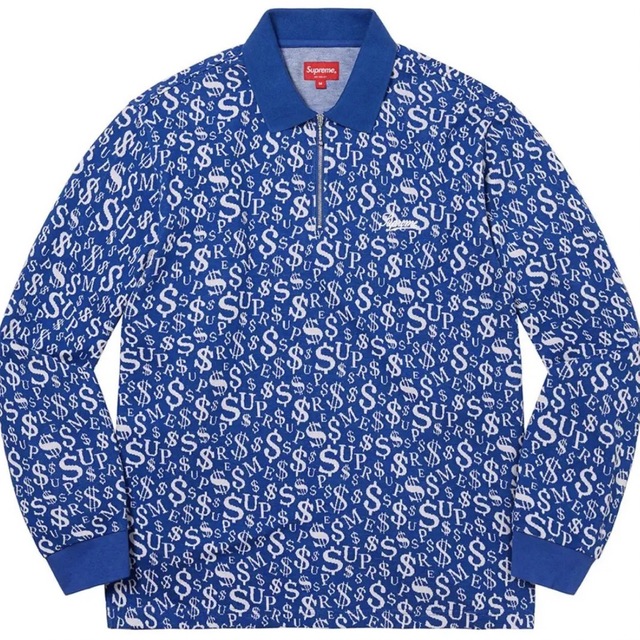 supreme Currency Jacquard Zip L/S Poloトップス