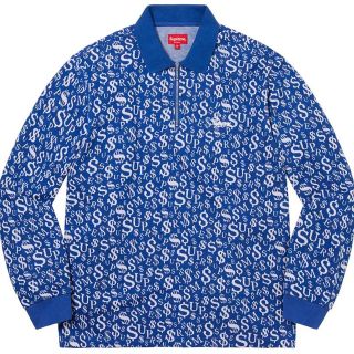 シュプリーム(Supreme)のsupreme Currency Jacquard Zip L/S Polo(ポロシャツ)