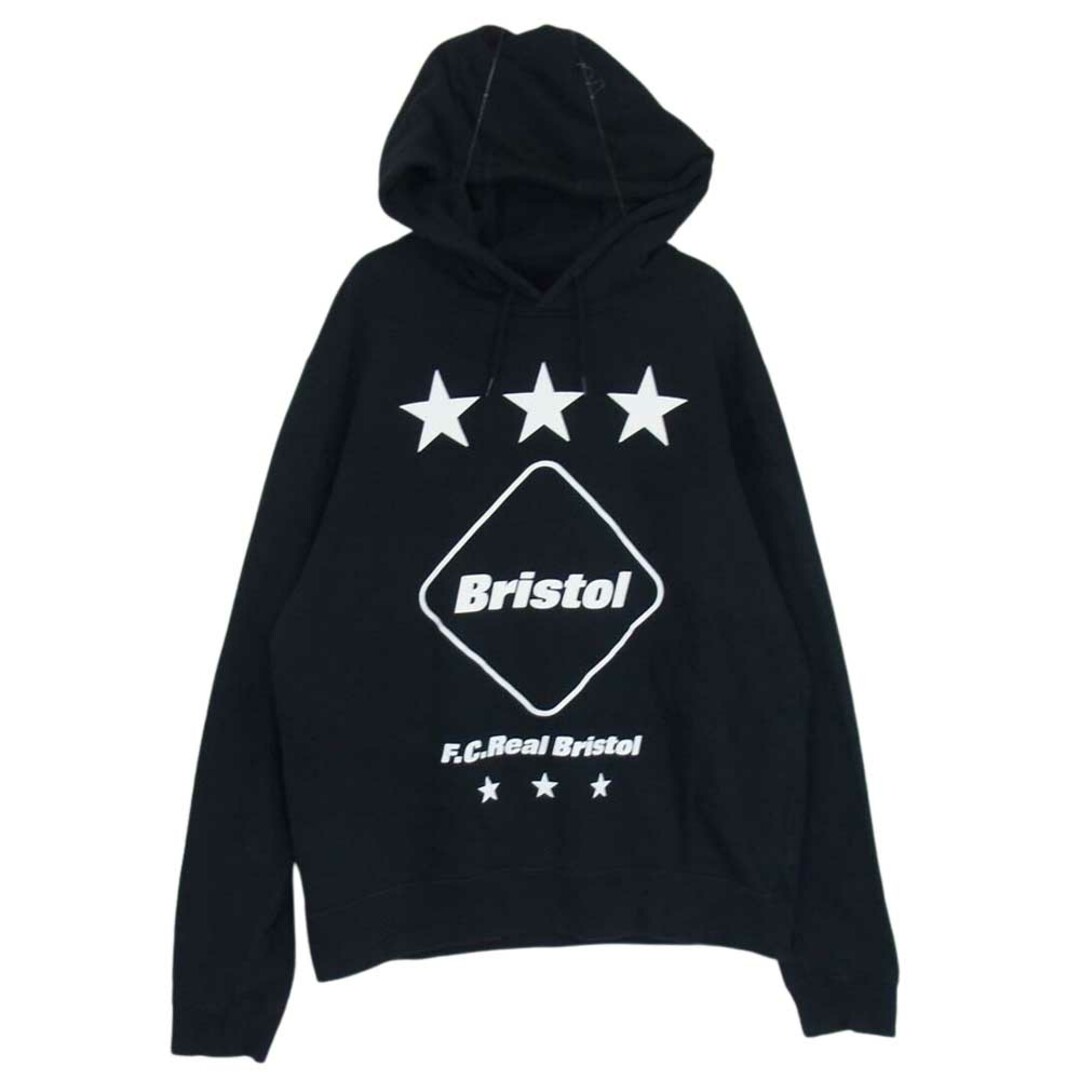 F.C.R.B. エフシーアールビー 15SS FCRB-150005 EMBLEM PULL OVER PARKA エンブレム ロゴプリント プルオーバ― パーカー フーディ ブラック系 S