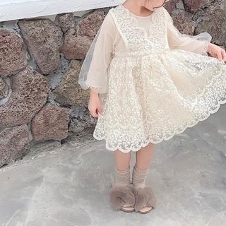 ザラキッズ(ZARA KIDS)の新品同様♡フラワーレース100cm♡(ドレス/フォーマル)