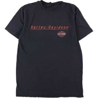 ハーレーダビッドソン(Harley Davidson)の古着 ハーレーダビッドソン Harley-Davidson 両面プリント モーターサイクル バイクTシャツ メンズS /eaa337002(Tシャツ/カットソー(半袖/袖なし))